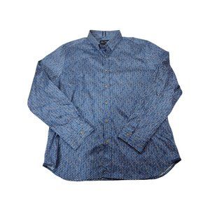 Robert Graham Modern Americana Mens 3XL Long Sleeve Button Front Shirt Blue